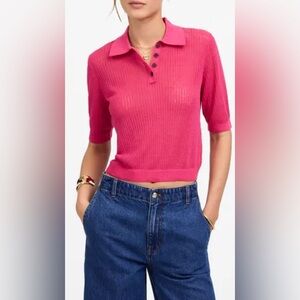 Madewell Shirt Sleeve Sweater Polo Tee